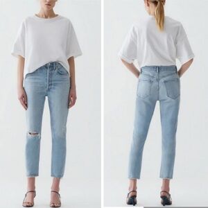 AGOLDE Riley High Rise Straight Crop Jeans